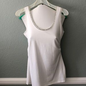 WHBM tank top with beaded trim